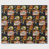 Halloween Kids benennen Kind's Geburtstag personal Geschenkpapier (Flach)