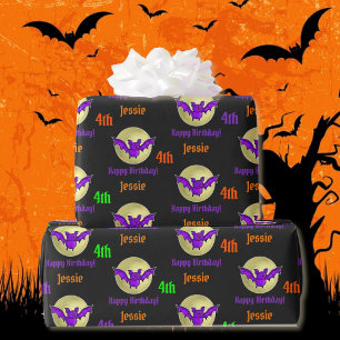 Halloween Kids benennen Kind's Geburtstag personal Geschenkpapier