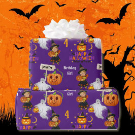 Halloween Kids benennen Kind's Geburtstag personal Geschenkpapier