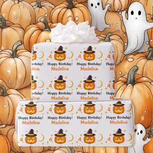 Halloween Kids benennen Kind's Geburtstag personal Geschenkpapier