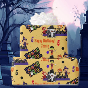Halloween Kids benennen Kind's Geburtstag personal Geschenkpapier