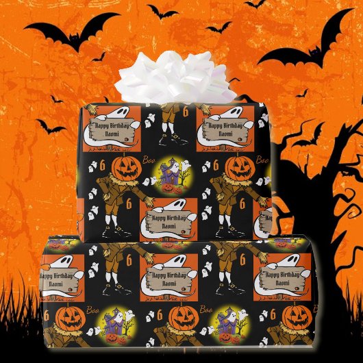 Halloween Kids benennen Kind's Geburtstag personal Geschenkpapier