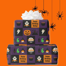 Halloween Kids benennen Kind's Geburtstag personal Geschenkpapier