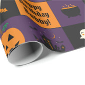 Halloween Kids benennen Kind's Geburtstag personal Geschenkpapier (Rolleneckpunkt)