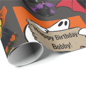 Halloween Kids benennen Kind's Geburtstag personal Geschenkpapier (Rolleneckpunkt)