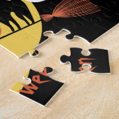 Halloween Kids Black Beängstigend Cartoon Moon Hex Puzzle (Seite)