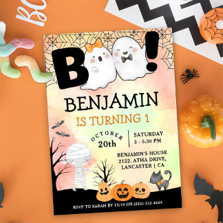 Halloween Kids Costume 1. Geburtstag Party Einladung