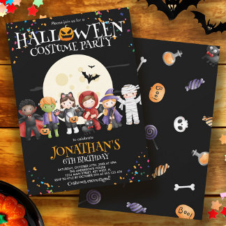 Halloween Kids Costume Geburtstagsparty Einladung