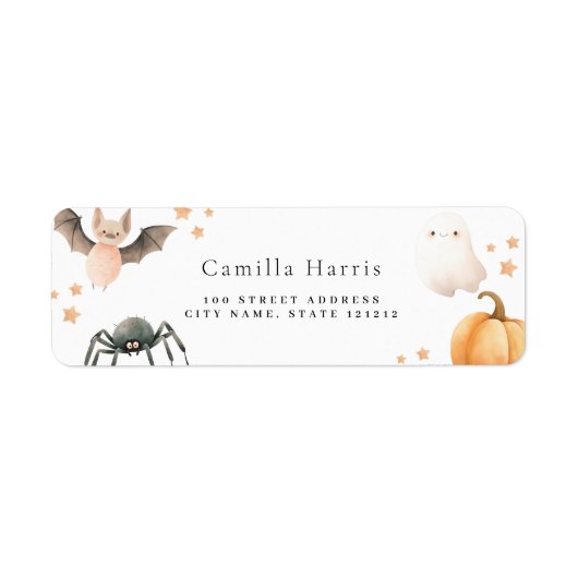 Halloween Kid's Geburtstagsrücksendetikett (Vorne)