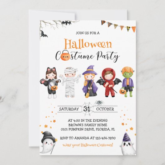 Halloween Kids Party Einladung (Vorderseite)