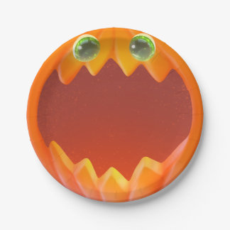 Halloween Kids Party Pumpkin Paper Plate Pappteller