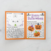 Halloween Kids Puzzles Activity Card Karte (Innenseite)