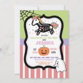 Halloween Kids Unicorn Skeleton Spaß Einladung (Vorderseite)