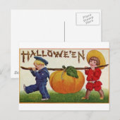 Halloween-Kinder Postkarte (Vorne/Hinten)