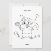 Halloween Kinder Spaß Animation Maze Coloring Seit Feiertagskarte (Rückseite)