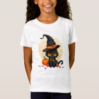 Halloween-Kinder Süße schwarze Katze