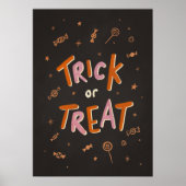 Halloween-Kinder tricksen oder behandeln Kunstdruc Poster (Vorne)