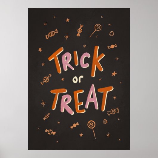 Halloween-Kinder tricksen oder behandeln Kunstdruc Poster (Vorne)