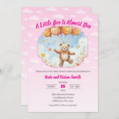 Halloween-Kinderdusche - Bären, Kürbiskuschen, Wol Einladung (Vorne/Hinten)