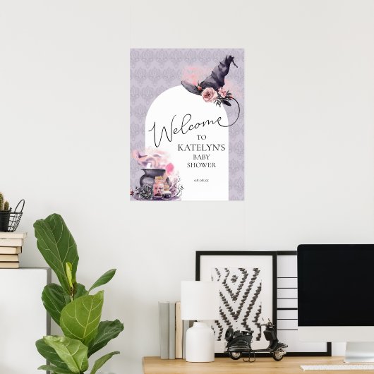 Halloween-Kinderdusche Begrüßungszeichen Poster (Heimbüro)