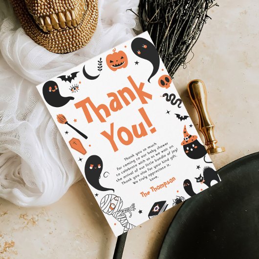 Halloween-Kinderdusche Dankeskarte