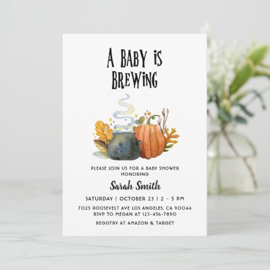 Halloween-Kinderdusche Einladung (Stehend Vorderseite)