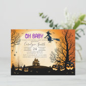 Halloween-Kinderdusche Einladung (Stehend Vorderseite)