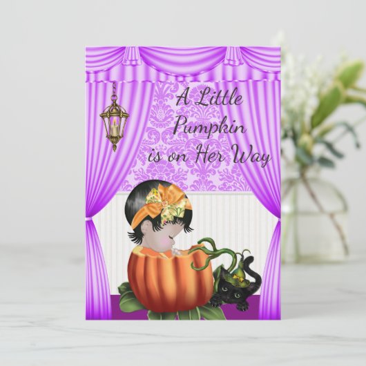 Halloween-Kinderdusche Einladung (Stehend Vorderseite)