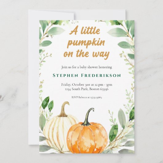 Halloween-Kinderdusche Einladung (Vorderseite)