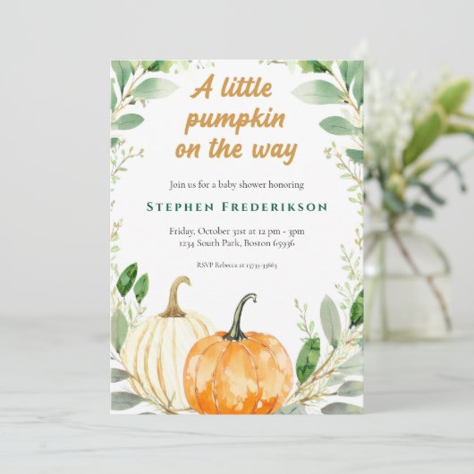 Halloween-Kinderdusche Einladung (Stehend Vorderseite)