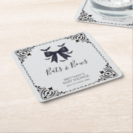 Halloween-Kinderdusche für Fledermäuse und Bows Rechteckiger Pappuntersetzer