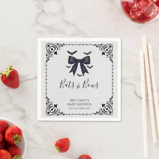 Halloween-Kinderdusche für Fledermäuse und Bows Serviette (Beispiel)