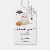 Halloween-Kinderdusche geklappt Danke Geschenkanhänger (Vorderseite)