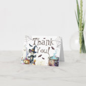 Halloween-Kinderdusche geklappt Danke-Karte Dankeskarte (Vorderseite)