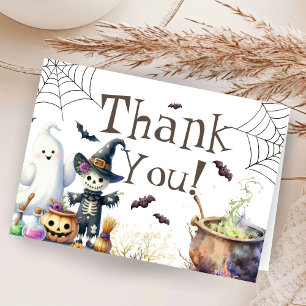 Halloween-Kinderdusche geklappt Danke-Karte Dankeskarte