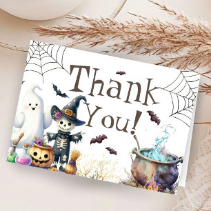 Halloween-Kinderdusche geklappt Danke-Karte Dankeskarte