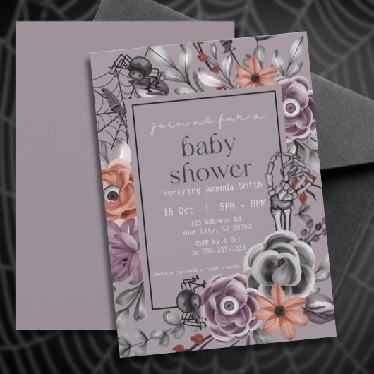 Halloween-Kinderdusche, geschlechtsneutral, Oktobe Einladung