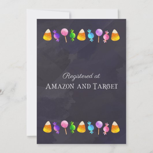 Halloween-Kinderdusche, Herbstdusche Einladung (Rückseite)