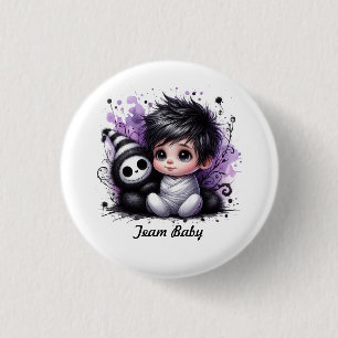 Halloween-Kinderdusche - Lila Gotisches Baby Button