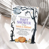 Halloween Kinderdusche Niedliche Wasserfarbe Einladung