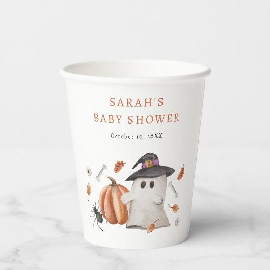 Halloween-Kinderdusche Pappbecher (Rückseite)