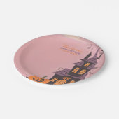 Halloween-Kinderdusche Pappteller (Schrägansicht)