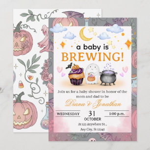 Halloween-Kinderdusche Personalisierte Einladung