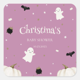 Halloween-Kinderdusche Quadratischer Aufkleber