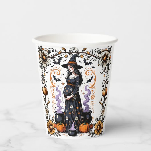 Halloween-Kinderdusche - Triplets brauen Pappbecher (Vorderseite)