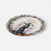 Halloween-Kinderdusche - Triplets brauen Pappteller (Schrägansicht)