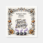 Halloween-Kinderdusche - Triplets brauen Serviette (Vorderseite)