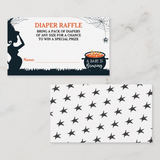 Halloween-Kinderdusche-Windeln Begleitkarte (Vorne/Hinten)