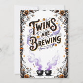 Halloween-Kinderdusche - Zwillinge brauen Einladung (Vorderseite)