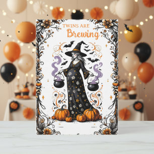 Halloween-Kinderdusche - Zwillinge brauen Einladung